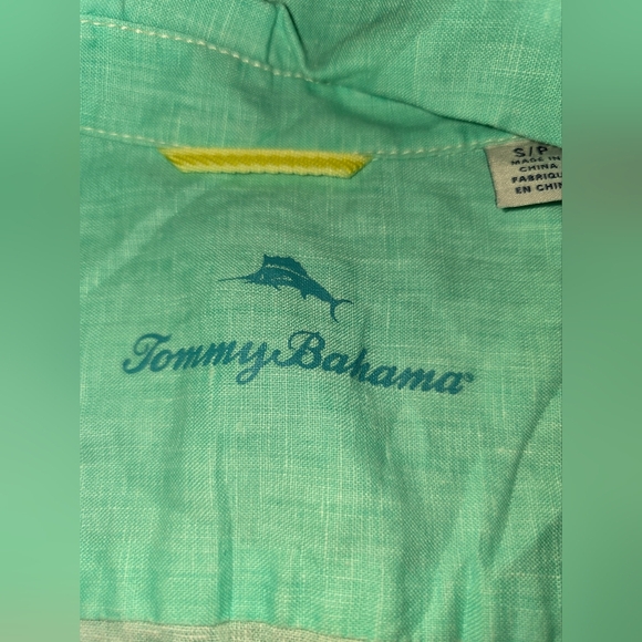 Tommy Bahama Womens 100% Linen Long Sleeve Blouse Small Green Button Up Collared - Picture 6 of 11